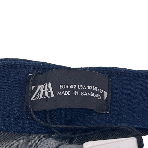 Zara Sz 10 Stirrup Jeggings Dark Wash Pull On Jean Leggings Side Zip Stretch NWT - Picture 9 of 14